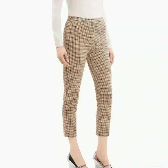 Theory houndstooth slim cropped trousers size 2 - Picture 1 of 5
